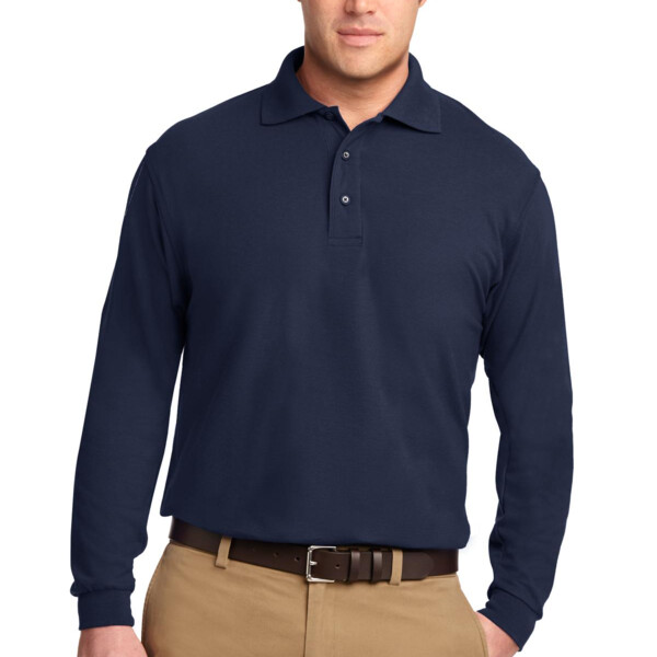 Port Authority Tall Silk Touch Long Sleeve Polo TLK500LS Tall Silk Touch Long Sleeve Polo Thumbnail