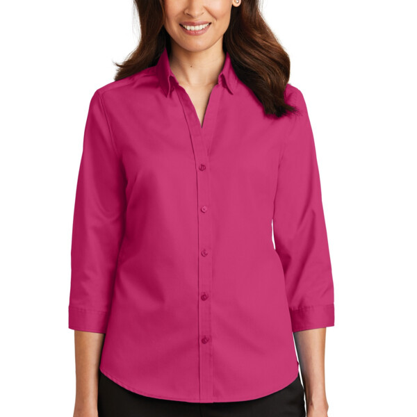 Port Authority Women's 3/4 Sleeve SuperPro Twill Shirt L665 Women's 3/4 Sleeve SuperPro Twill Shirt Thumbnail
