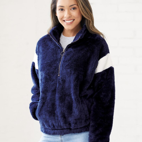 Boxercraft Women's Remy Fuzzy Fleece Quarter-Zip Pullover FZ04 Women's Remy Fuzzy Fleece Quarter-Zip Pullover Thumbnail