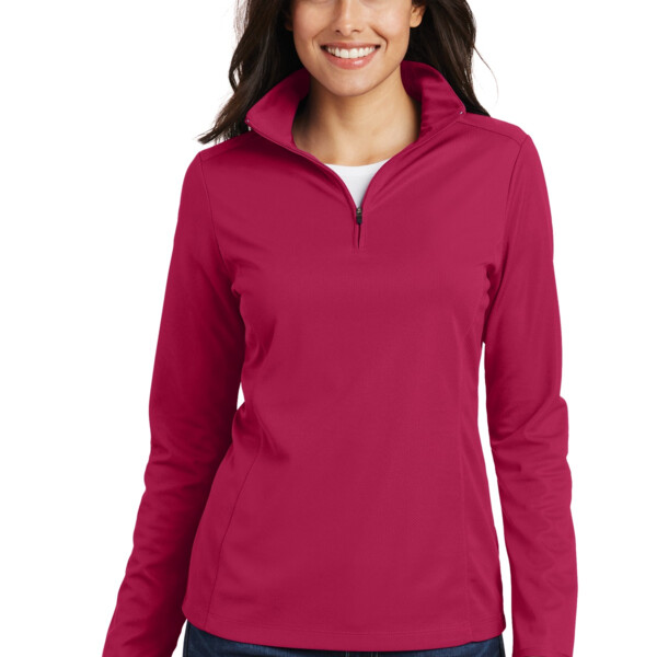 York Softball Ladies Pinpoint Mesh 1/2 Zip Thumbnail