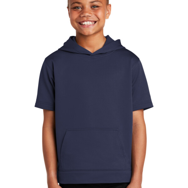 DP-NN Youth Sport Wick ® Fleece Short Sleeve Hooded Pullover Thumbnail