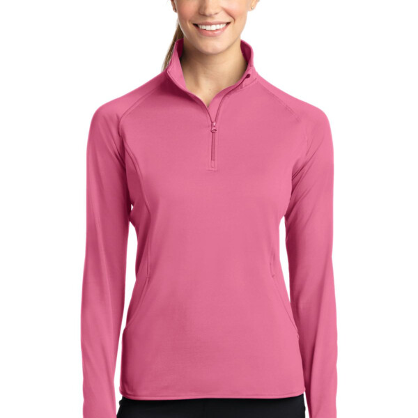 Sport Tek Ladies Sport Wick ® Stretch 1/2 Zip Pullover LST850 Ladies Sport Wick ® Stretch 1/2 Zip Pullover Thumbnail