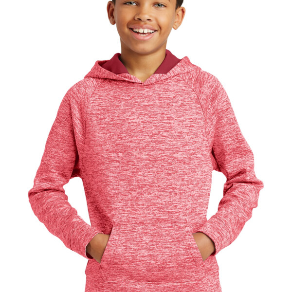 Sport Tek HC YST225 PosiCharge ® Electric Heather Fleece Hooded Pullover DP- YST225 HC YST225 PosiCharge ® Electric Heather Fleece Hooded Pullover Thumbnail