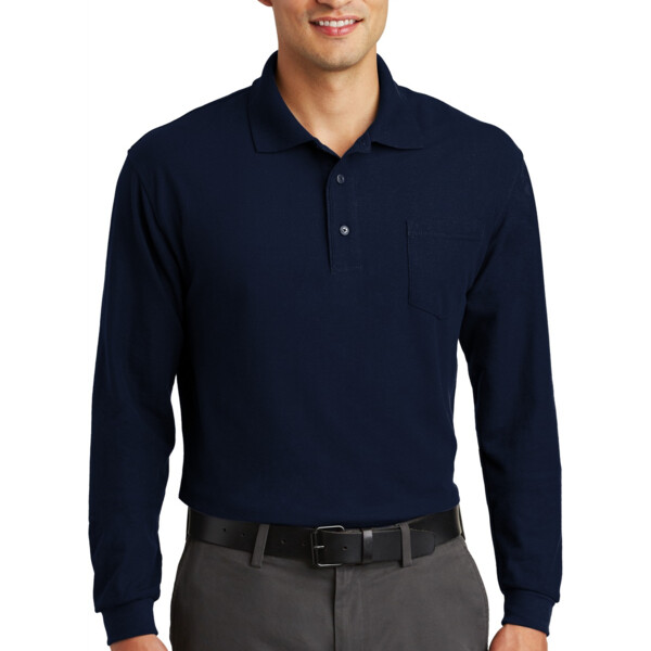 Port Authority Long Sleeve Silk Touch™ Polo with Pocket K500LSP Long Sleeve Silk Touch™ Polo with Pocket Thumbnail
